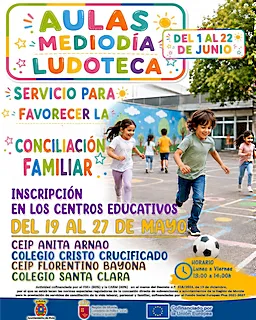 El Ayuntamiento de Mula recupera las aulas de mediodía gratuitas para niños de 3 a 12 años