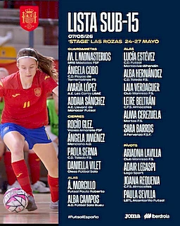 Una muleña en la élite Paula Sevilla convocada por la Selección Sub-15 de Fútbol Sala Femenino