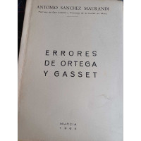 ERRORES DE ORTEGA Y GASSET